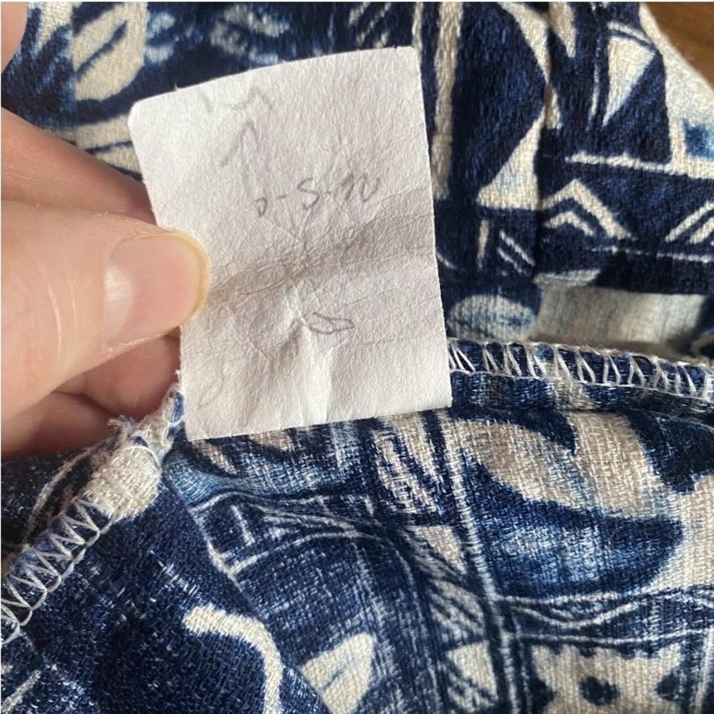 Vintage Hilo Hattie Women’s Hawaiian Blue White Cotton Halter Top Festival SMALL - Picture 7 of 10